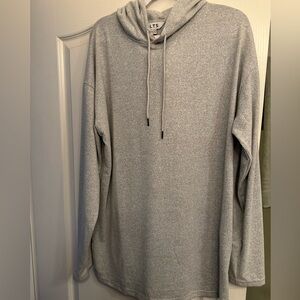 New Long Tall Sally Longline Hoodie Sweatshirt Pants Set Heather Gray Medium